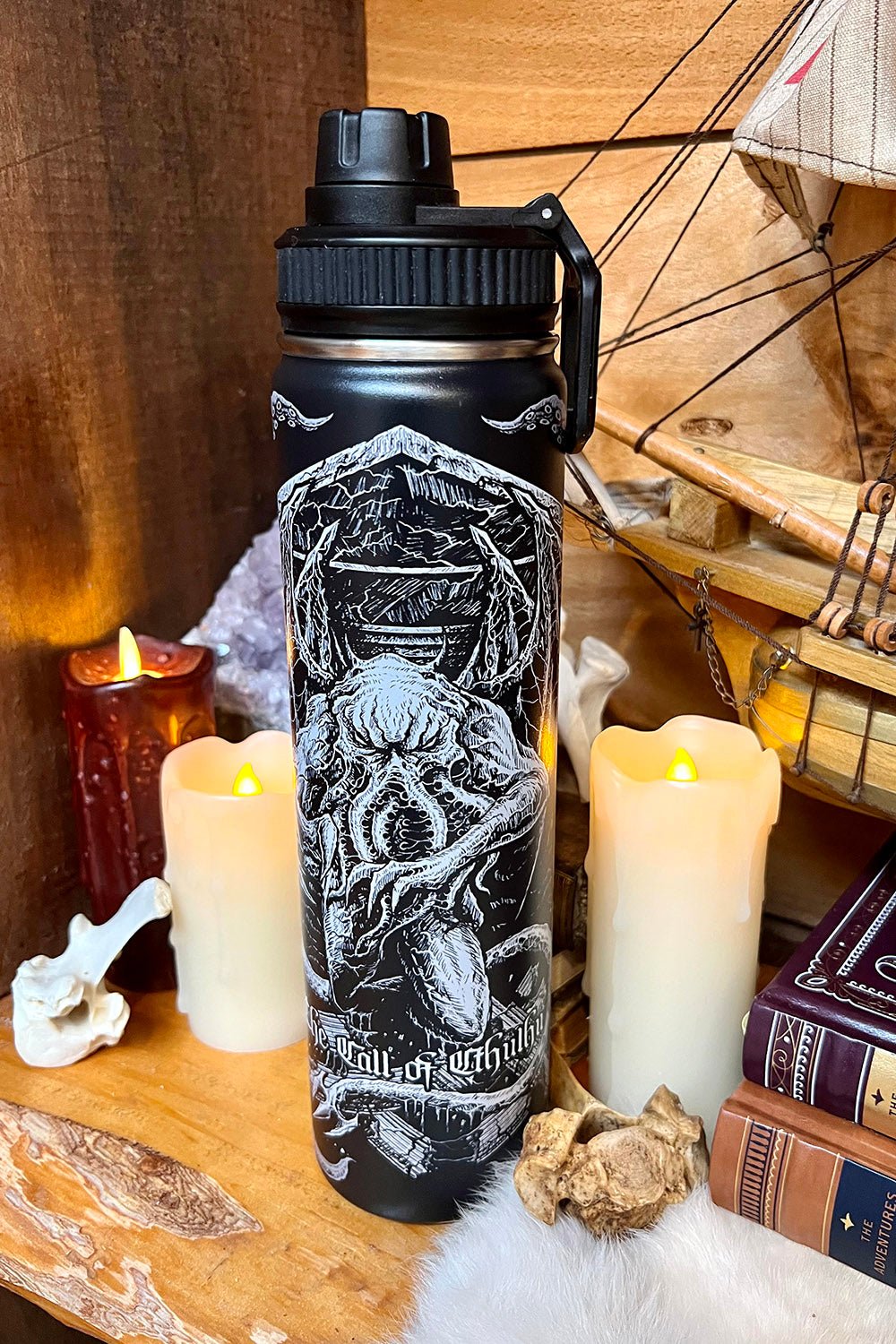 Cthulhu 24 Oz Water Bottle Tumbler - housewares - VampireFreaks - VampireFreaks