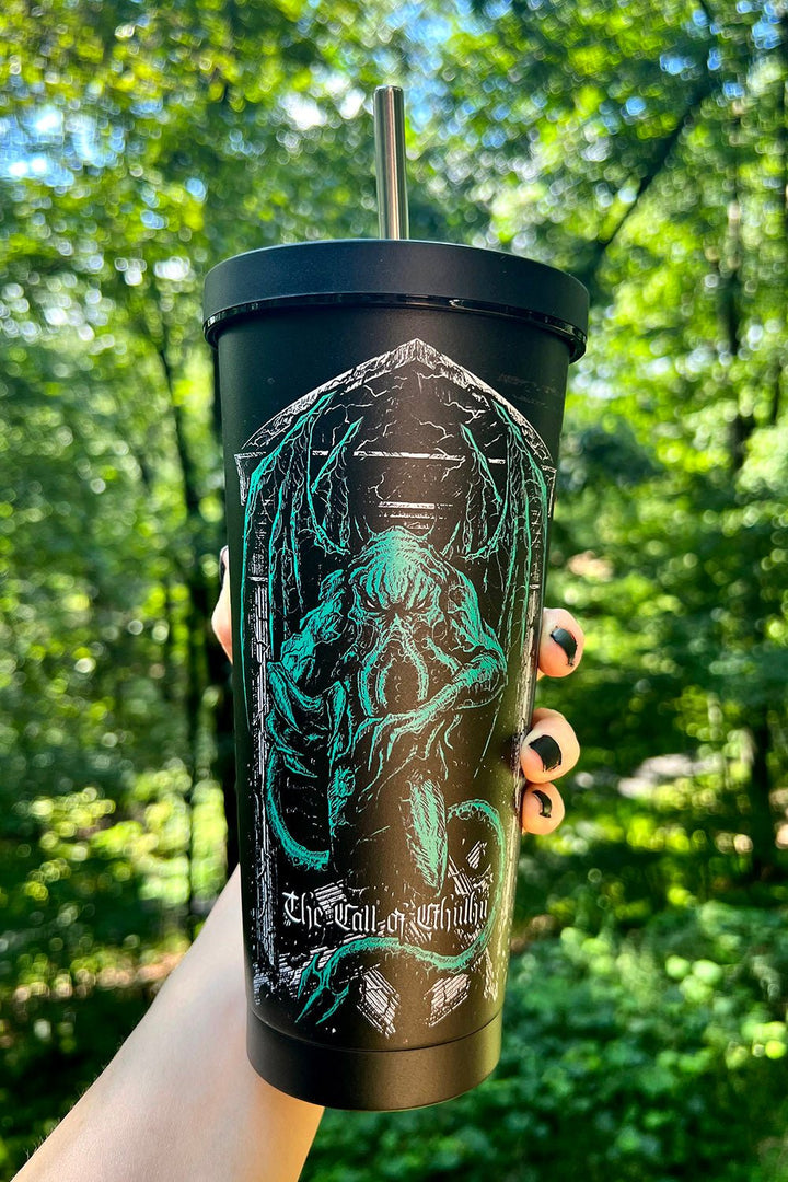 Cthulhu Cold Brew Tumbler with Straw - housewares - VampireFreaks - VampireFreaks