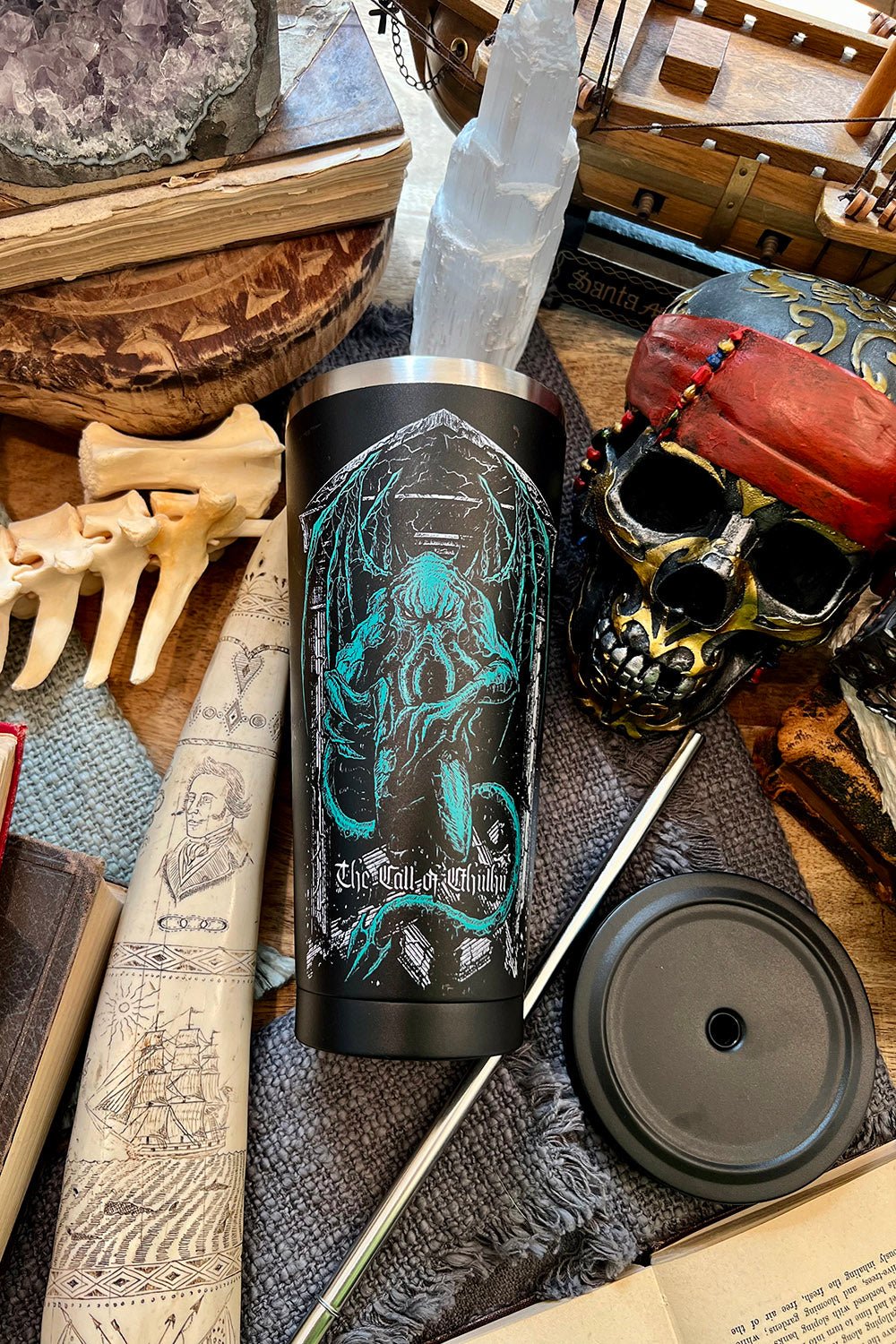 Cthulhu Cold Brew Tumbler with Straw - housewares - VampireFreaks - VampireFreaks