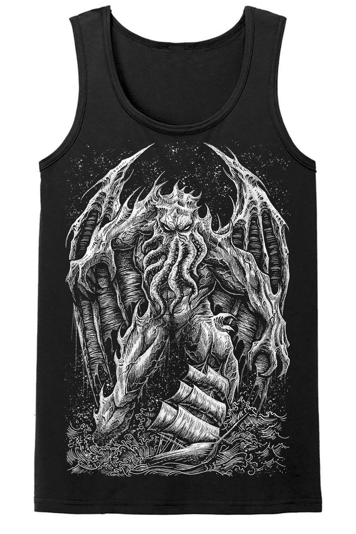 mens Cthulhu graphic tank top