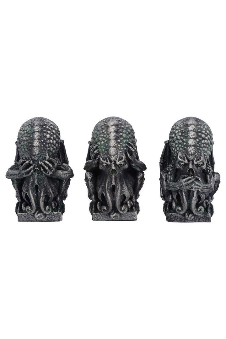 Cthulhu See Hear Speak No Evil Statue Set - toys - VampireFreaks - Pacific Giftware