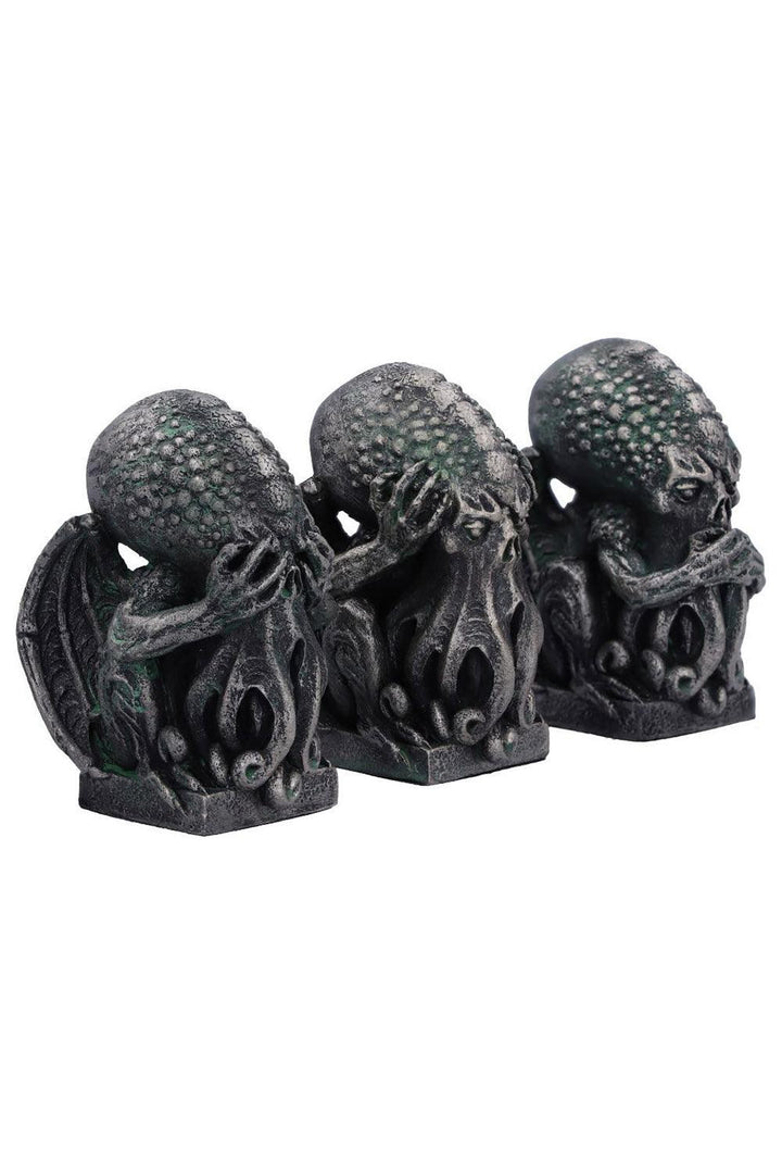 Cthulhu See Hear Speak No Evil Statue Set - toys - VampireFreaks - Pacific Giftware