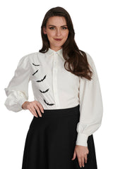 womens gothic long sleeve bat blouse