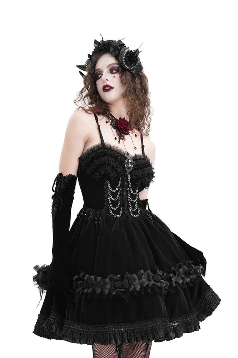 sweetheart neckline date nigh goth dress