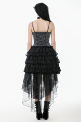 gothic skirt with mesh train by dark in love