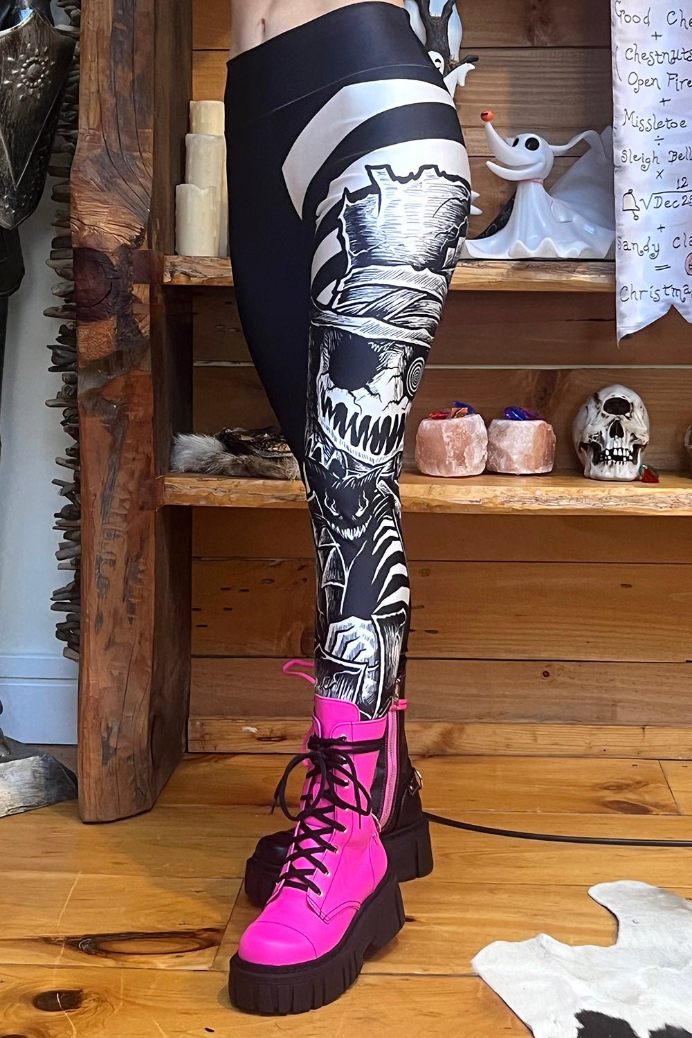 Curiouser & Curiouser Mad Hatter Leggings - womens bottoms - VampireFreaks - VampireFreaks