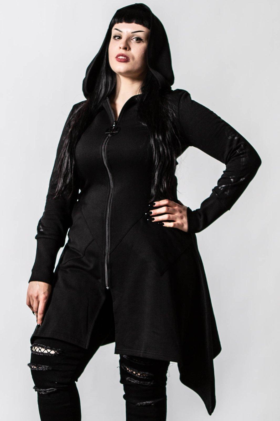 Curses Long Hoodie - womens outerwear - VampireFreaks - Killstar