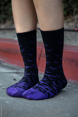 Cute black socks with purple bats from VampireFreaks
