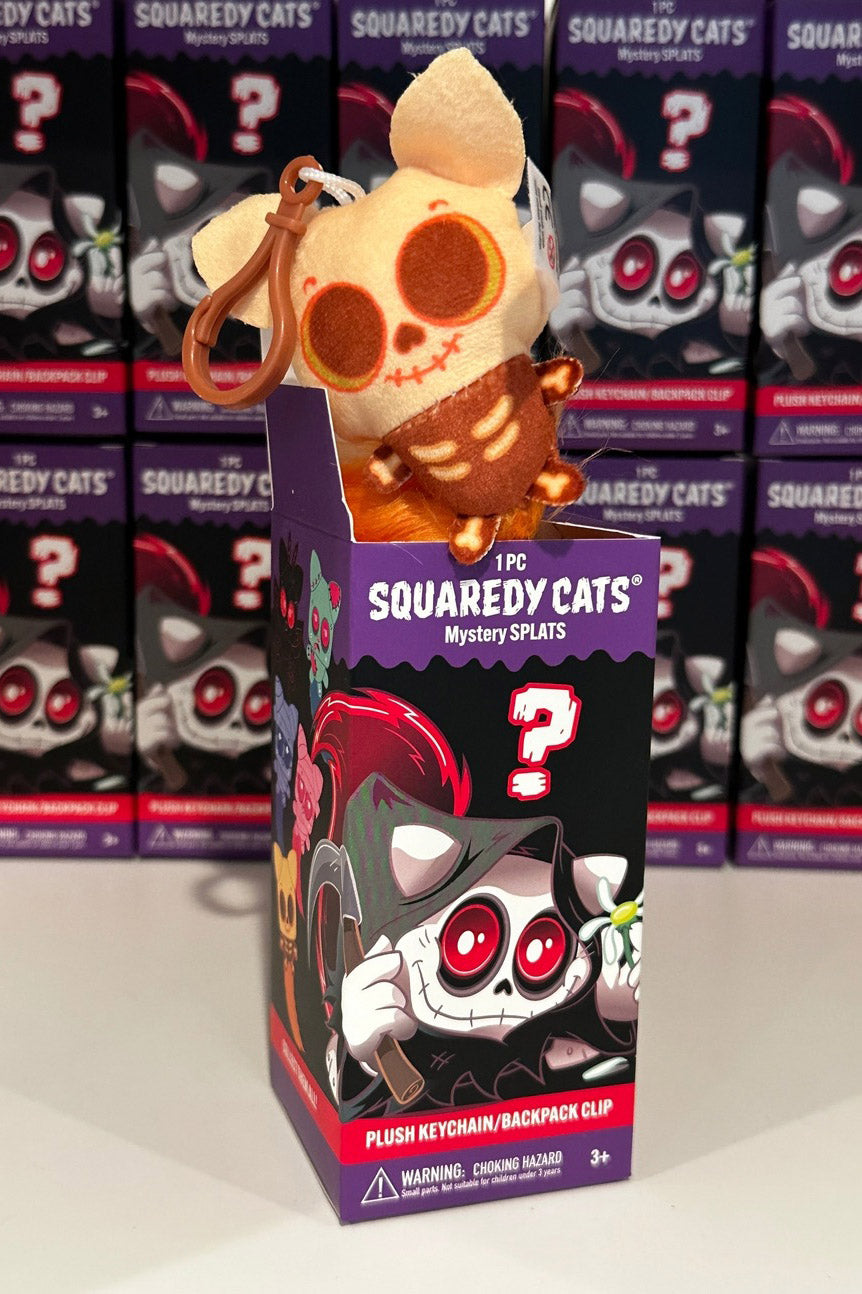 spooky skeleton cat plushie keychain