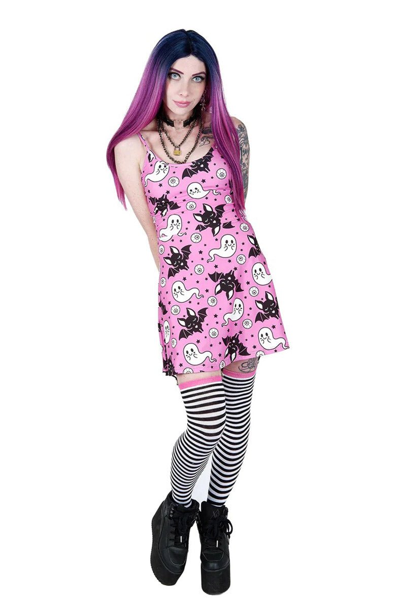 Cute Ghost and Bat Skater Dress - dresses - VampireFreaks - Too Fast