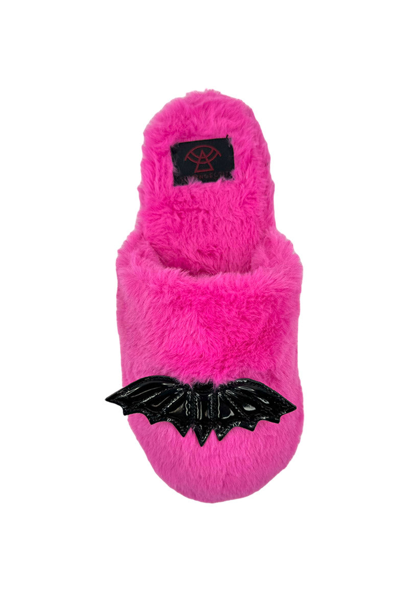 womens hot pink bat slippers