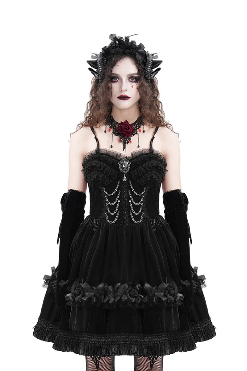 Dark Palace Ruffle Mini Dress