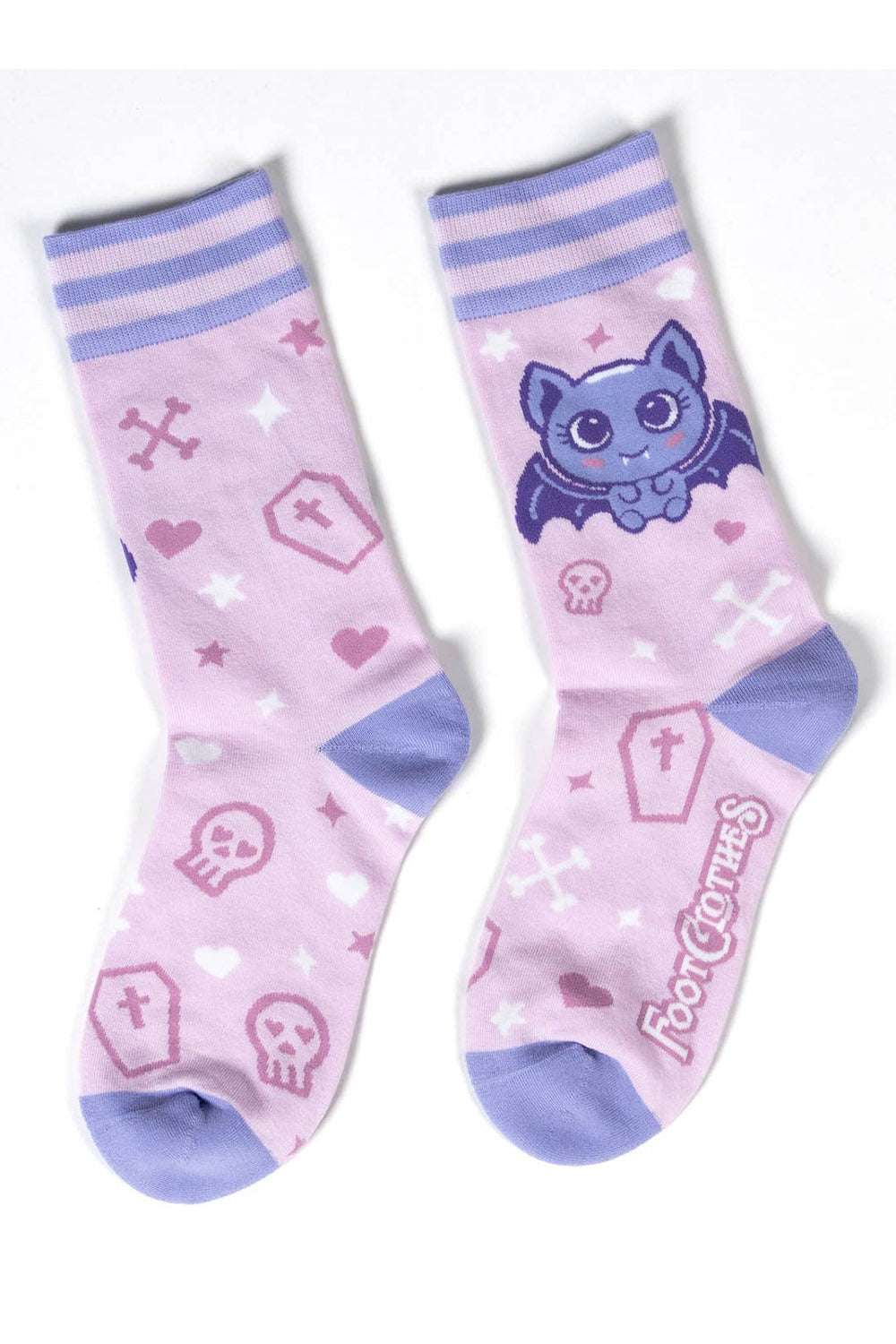 coffin bat pattern pastel goth socks