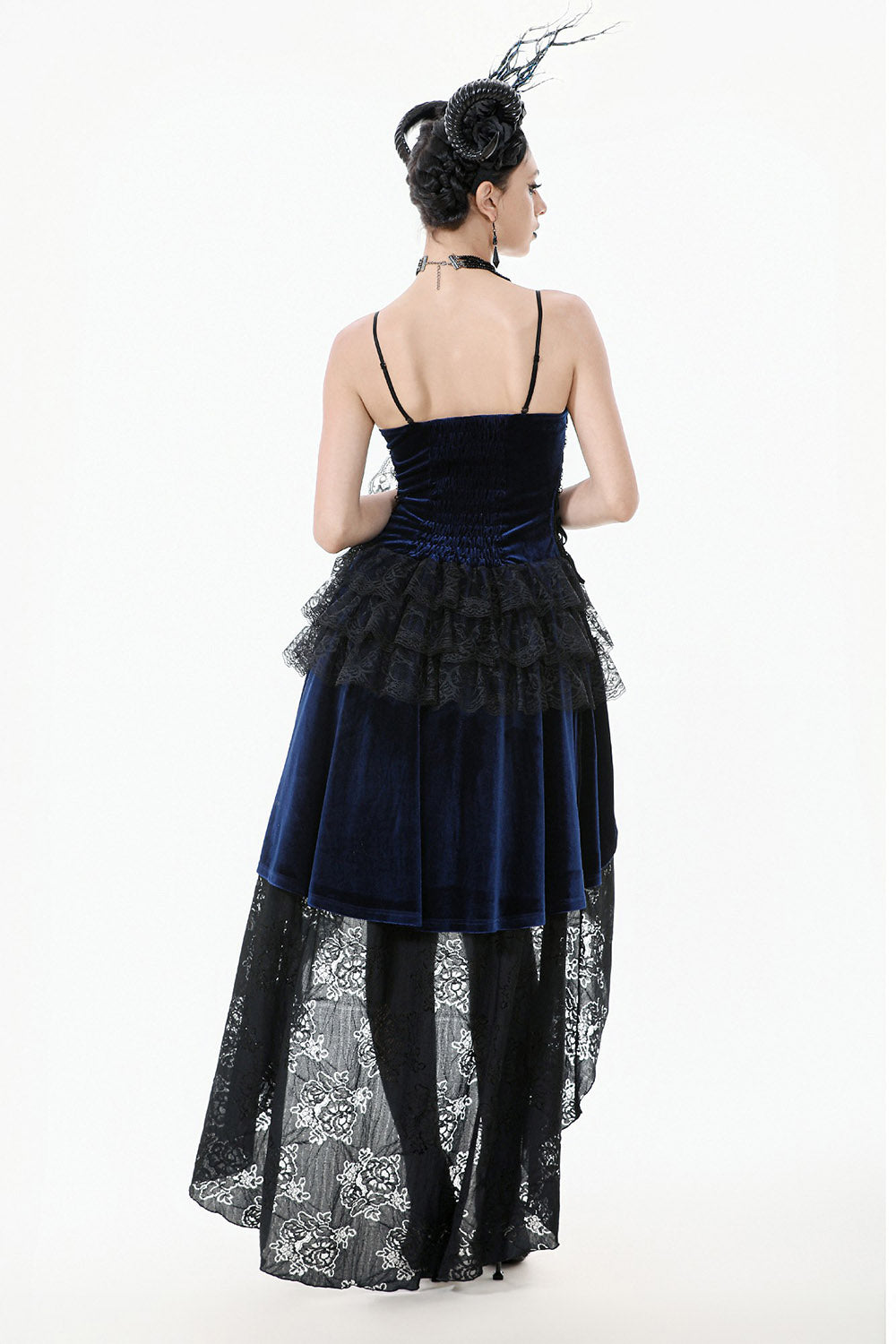 romantic goth ruffled long maxi dress