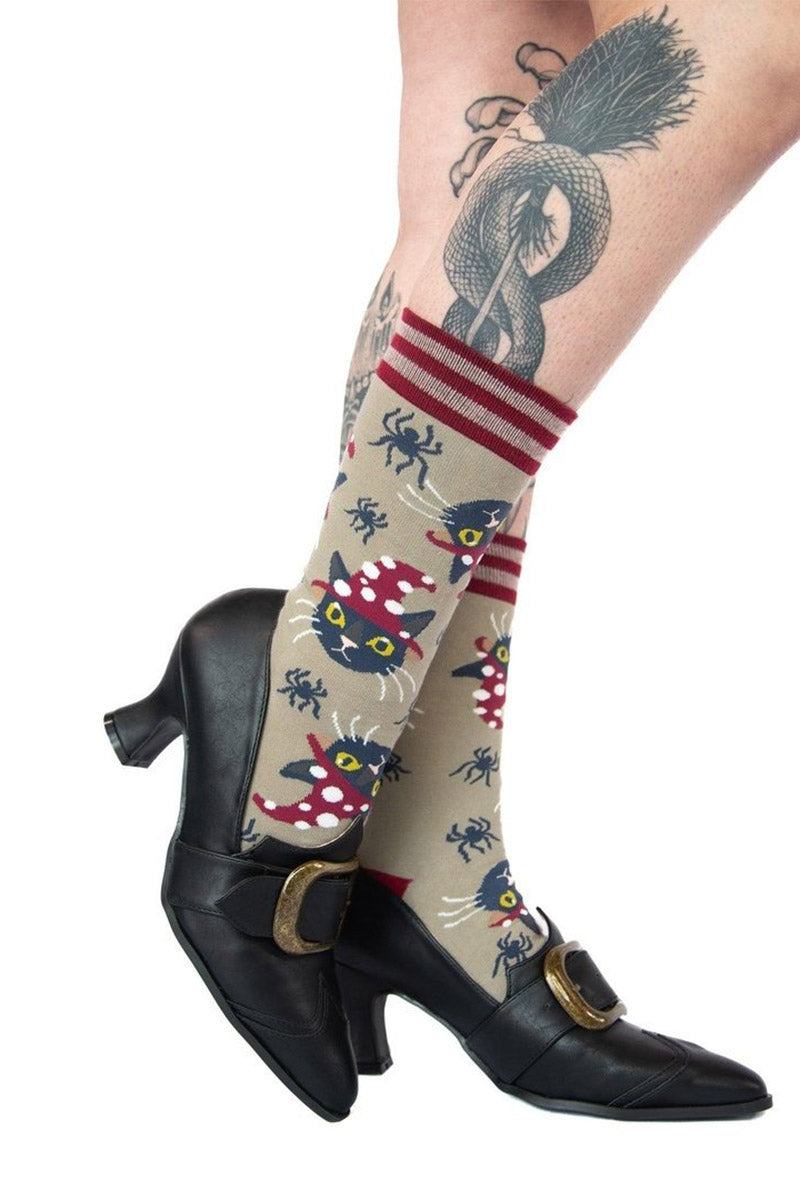 knitted novelty black cat socks
