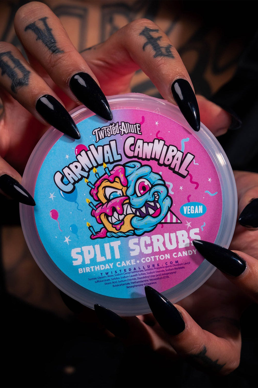 pink and blue novelty fun themed sugar scrub