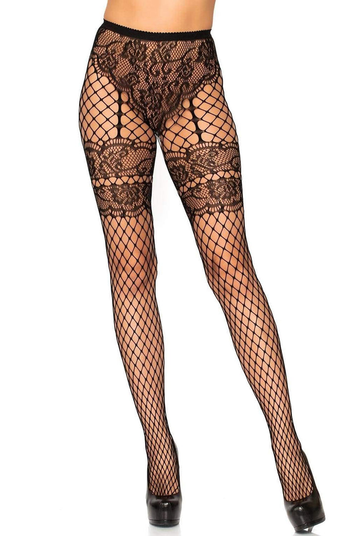 lace fishnet tights