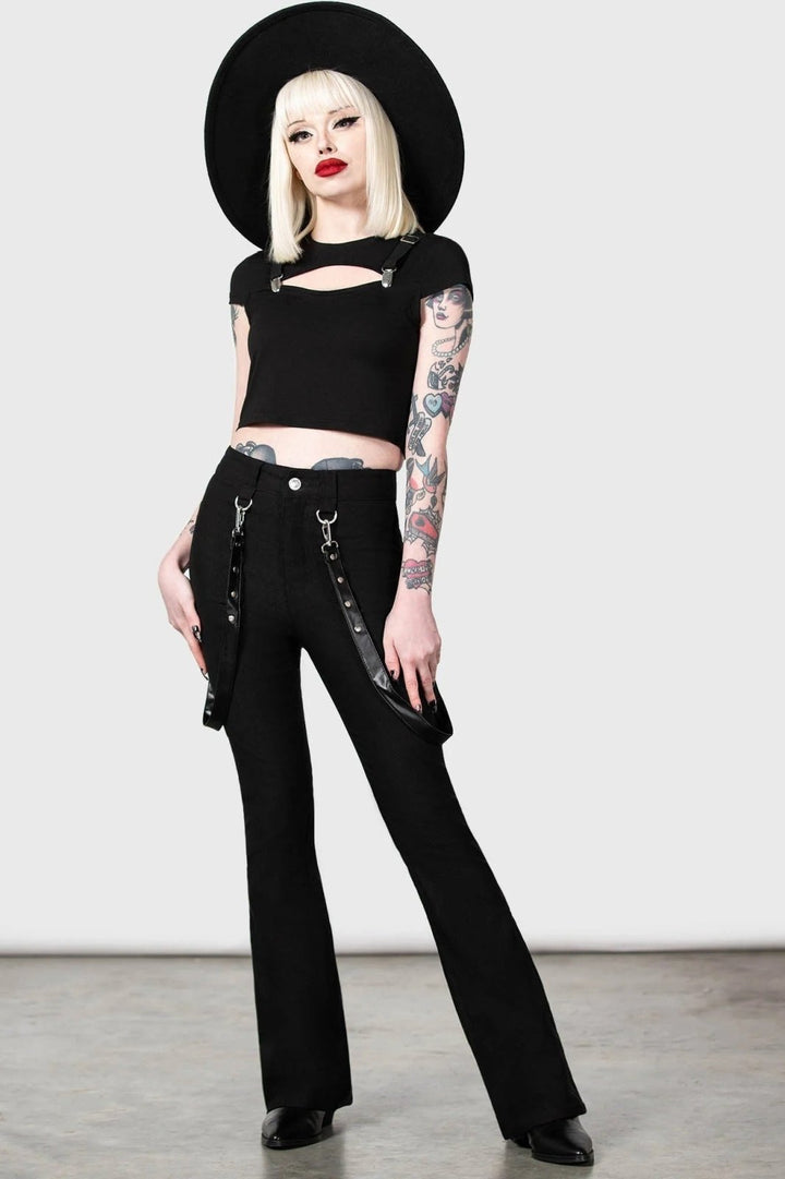 Cutout Bondage Trousers - womens bottoms - VampireFreaks - Killstar