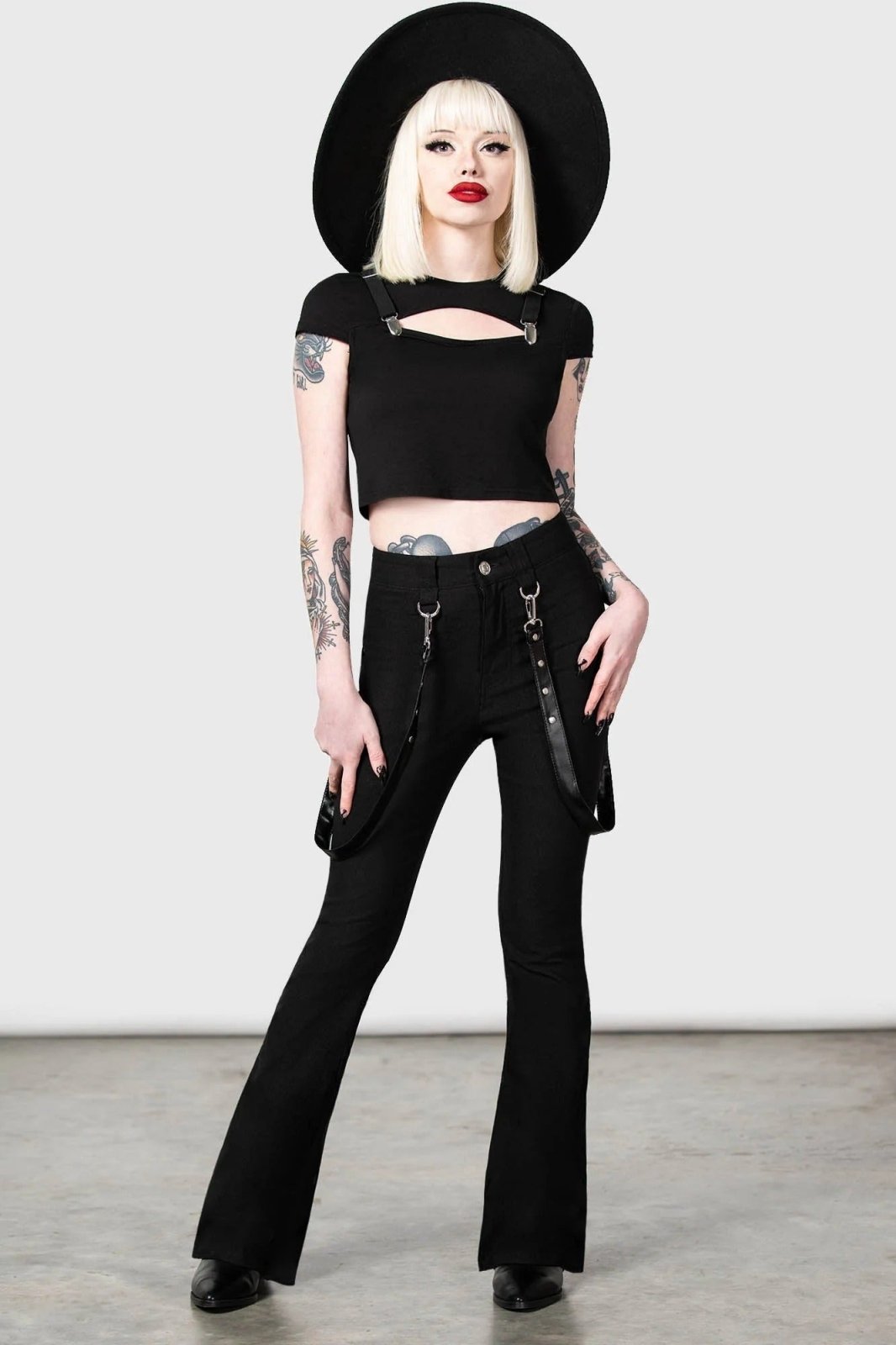 Cutout Bondage Trousers - womens bottoms - VampireFreaks - Killstar