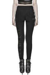punk black cut-out skinny jeans 