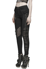grunge shredded cut-out skinny jeans 