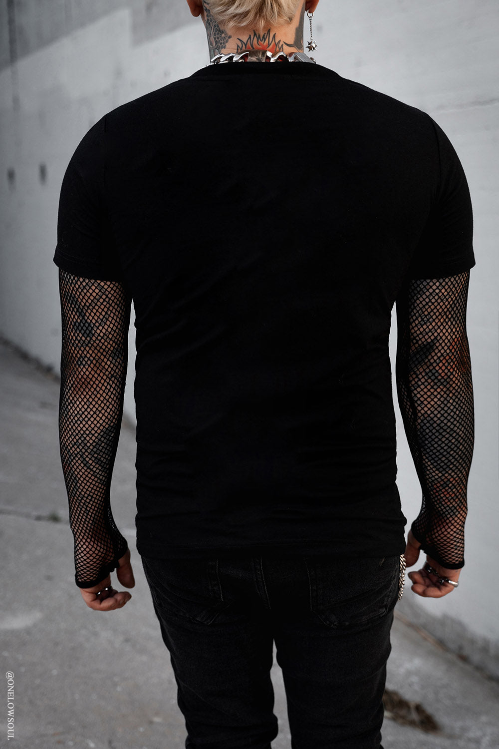mens punk mesh shirt