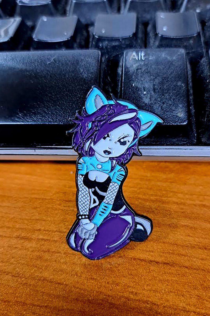 Cyber Kitty Enamel Pin - pins & patches - VampireFreaks - VampireFreaks