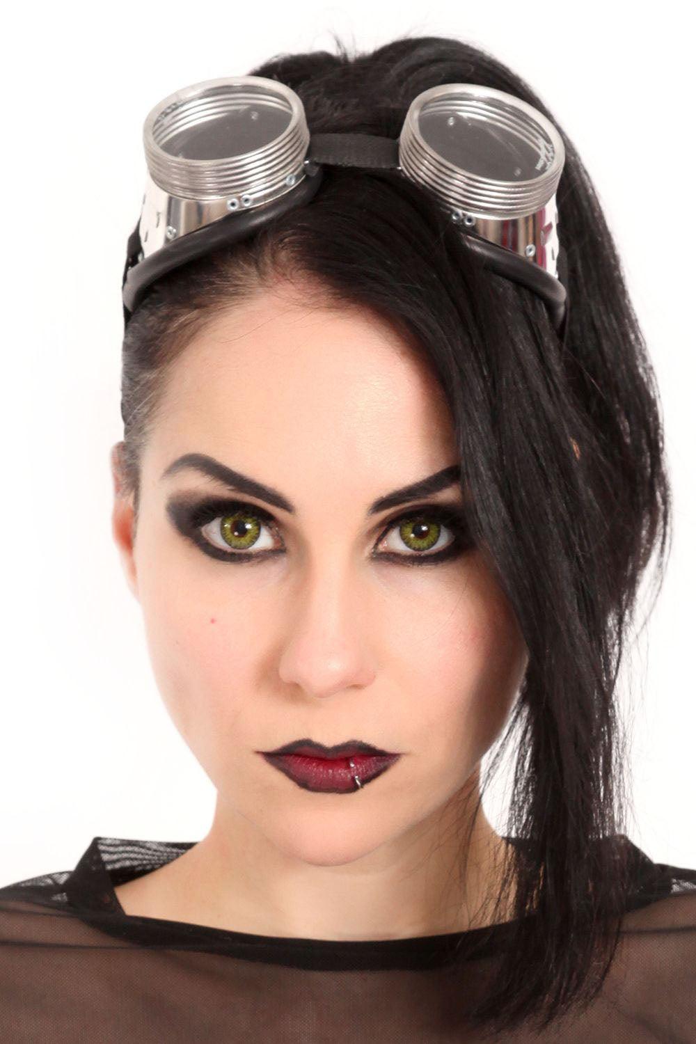 goggles on forehead Cyber Steampunk Goggles