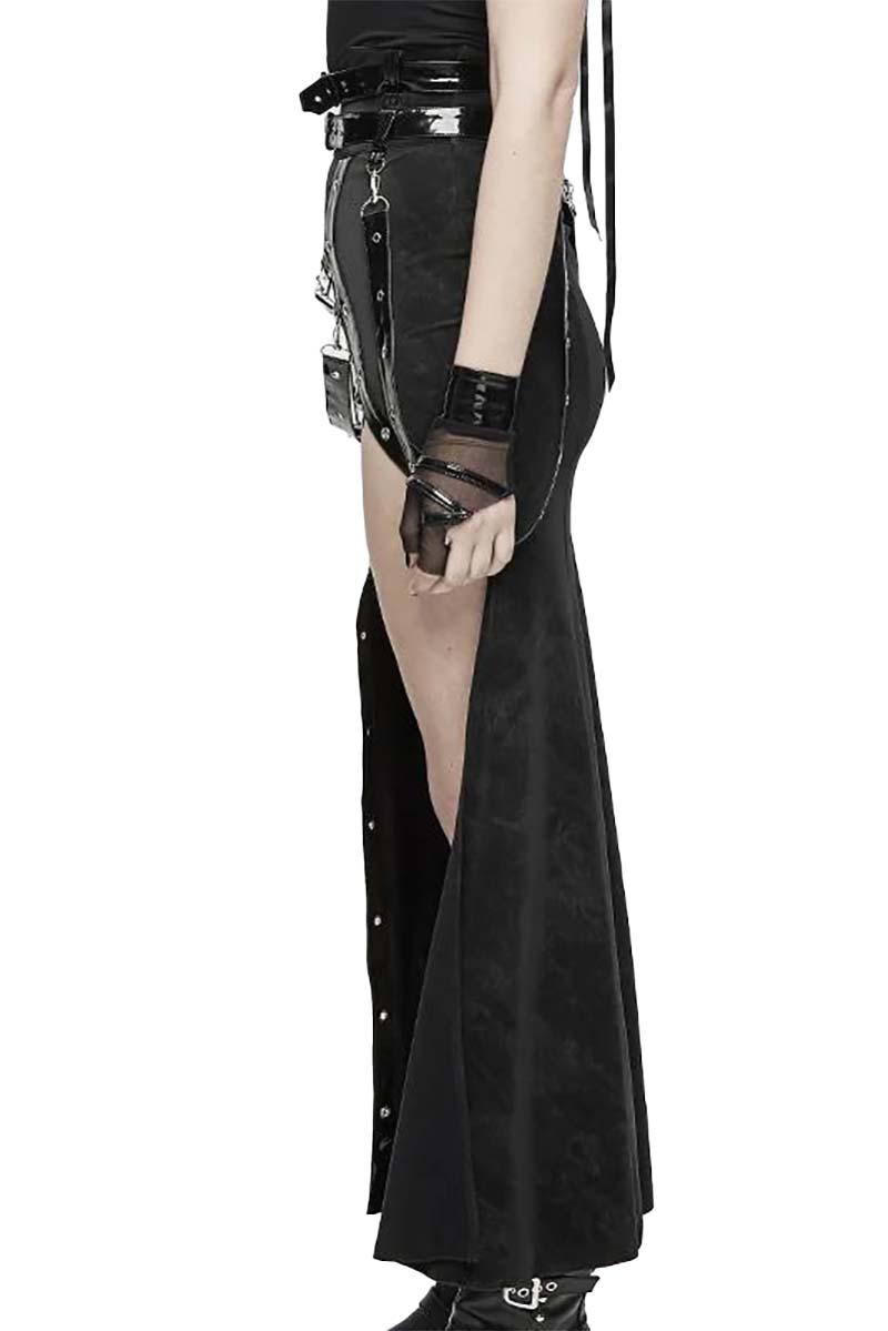 Cyberdoll Japanese Goth Slit Skirt - skirts - VampireFreaks - Devil Fashion