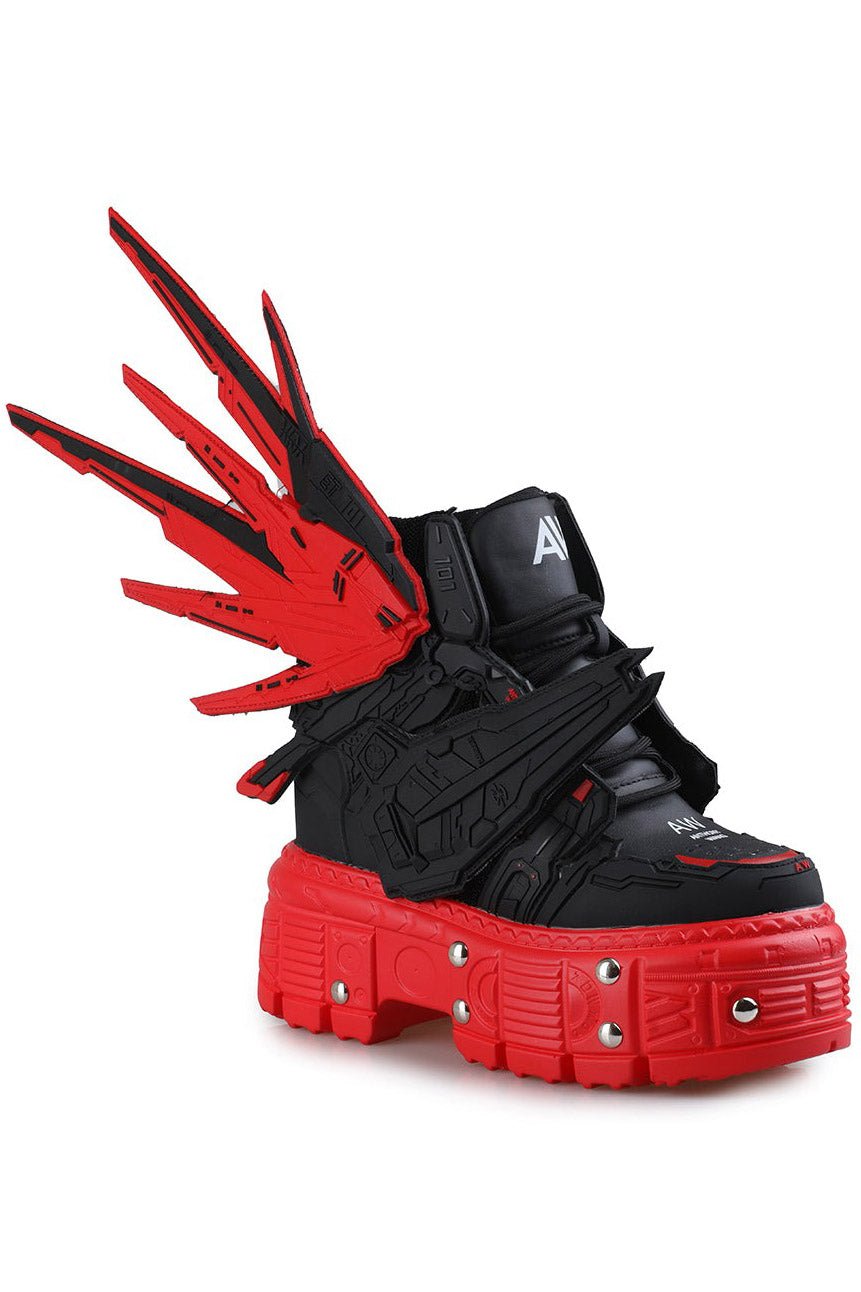 Cybergoth Circuitry Platform Sneakers [M 07 BLACK] - womens shoes - VampireFreaks - Anthony Wang