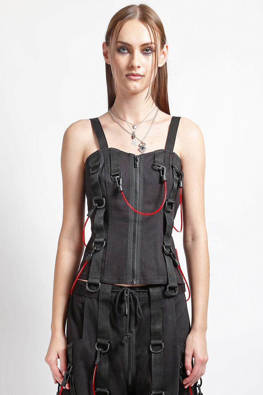 womens black cyberpunk corset top