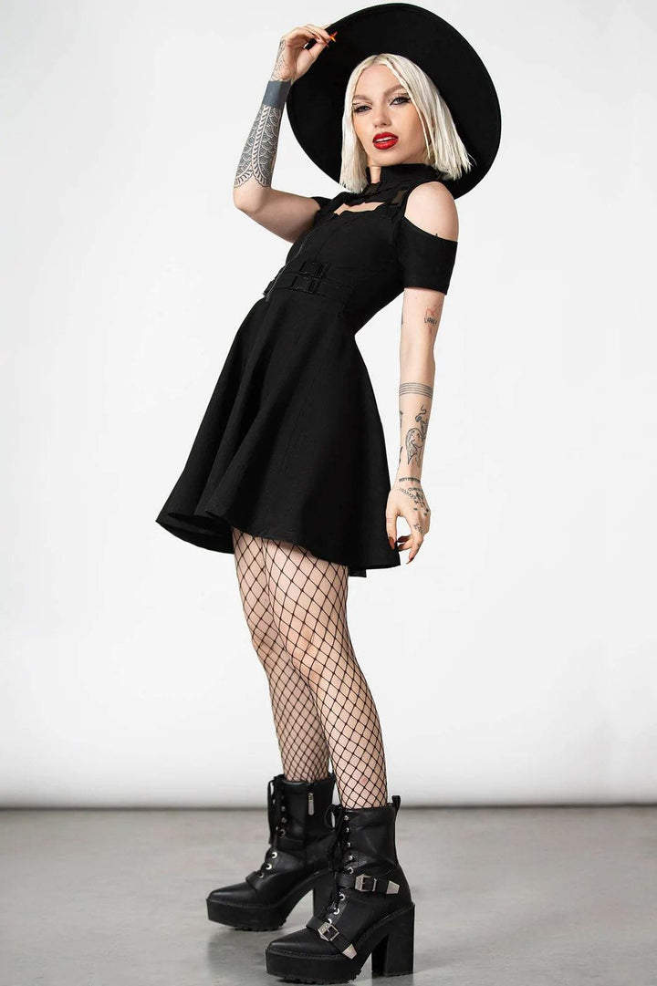 Cybermancy Zip Skater Dress - dresses - VampireFreaks - Killstar