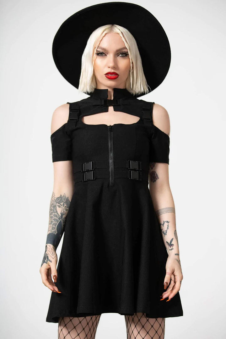 Cybermancy Zip Skater Dress - dresses - VampireFreaks - Killstar