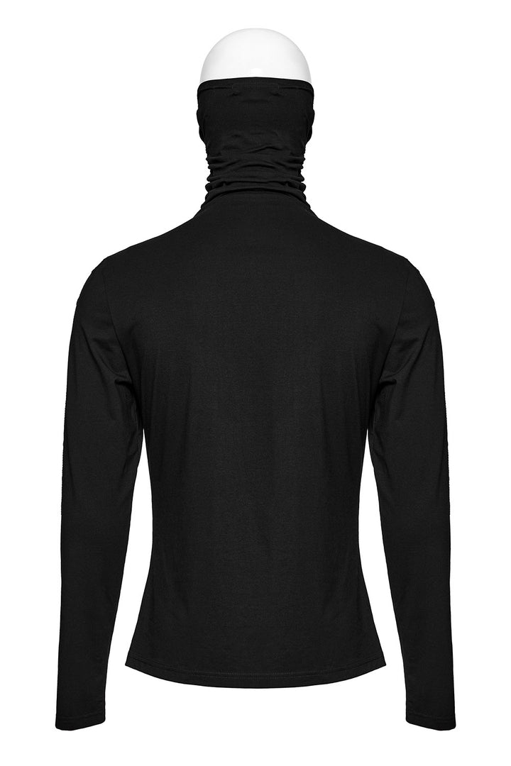 mens gothic long sleeve masked shirt