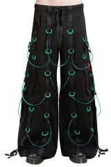 mens cyber punk black and green pants