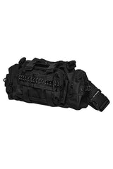 cyberpunk unisex black waist bag with buckles