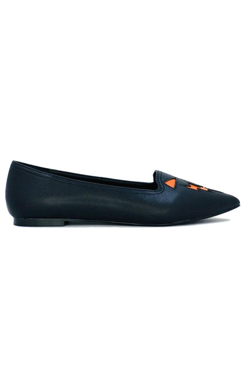 Dagger Jack Flats [Black/Orange] - womens shoes - VampireFreaks - Strangecvlt