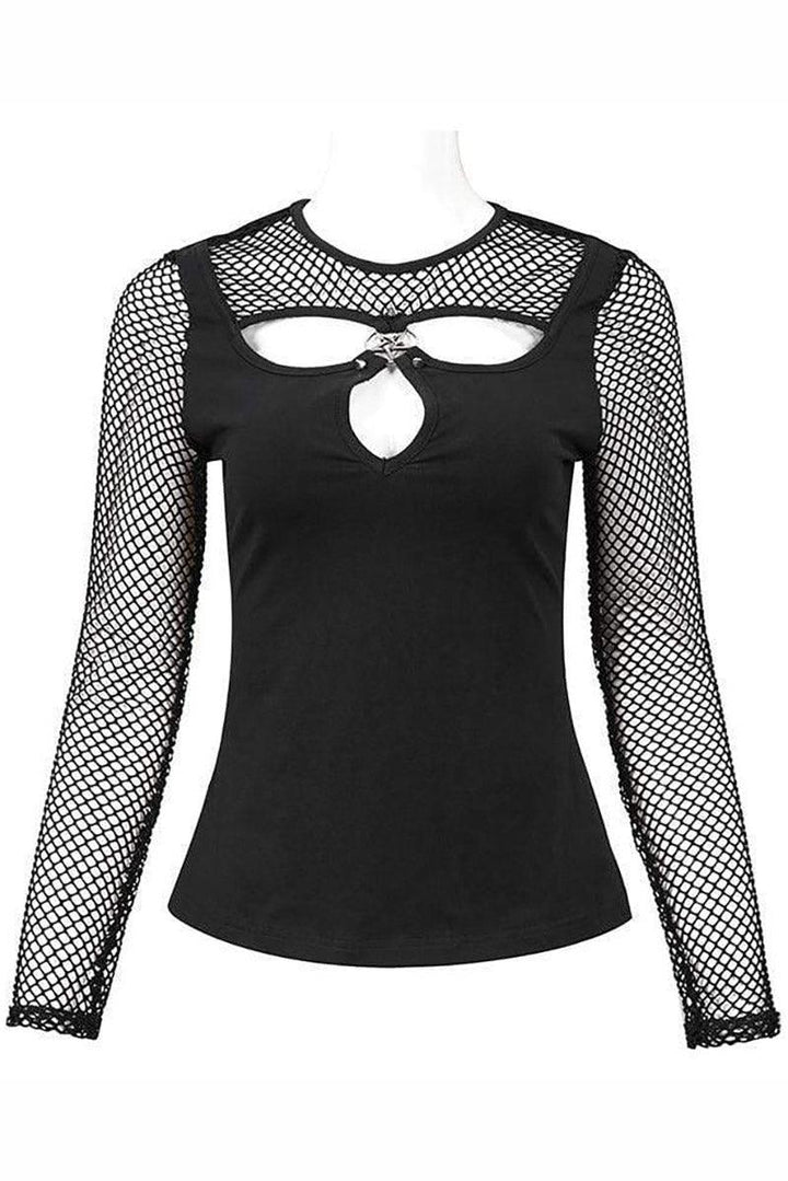 Daily Ritual Fishnet Top - womens tops - VampireFreaks - Devil Fashion