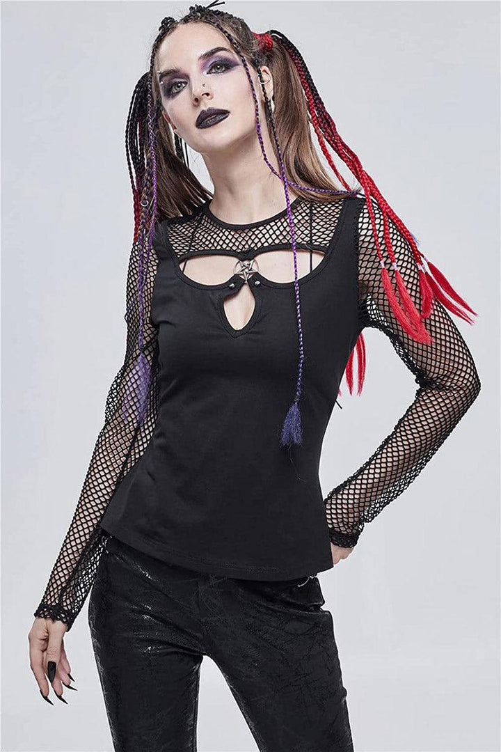 Daily Ritual Fishnet Top - womens tops - VampireFreaks - Devil Fashion