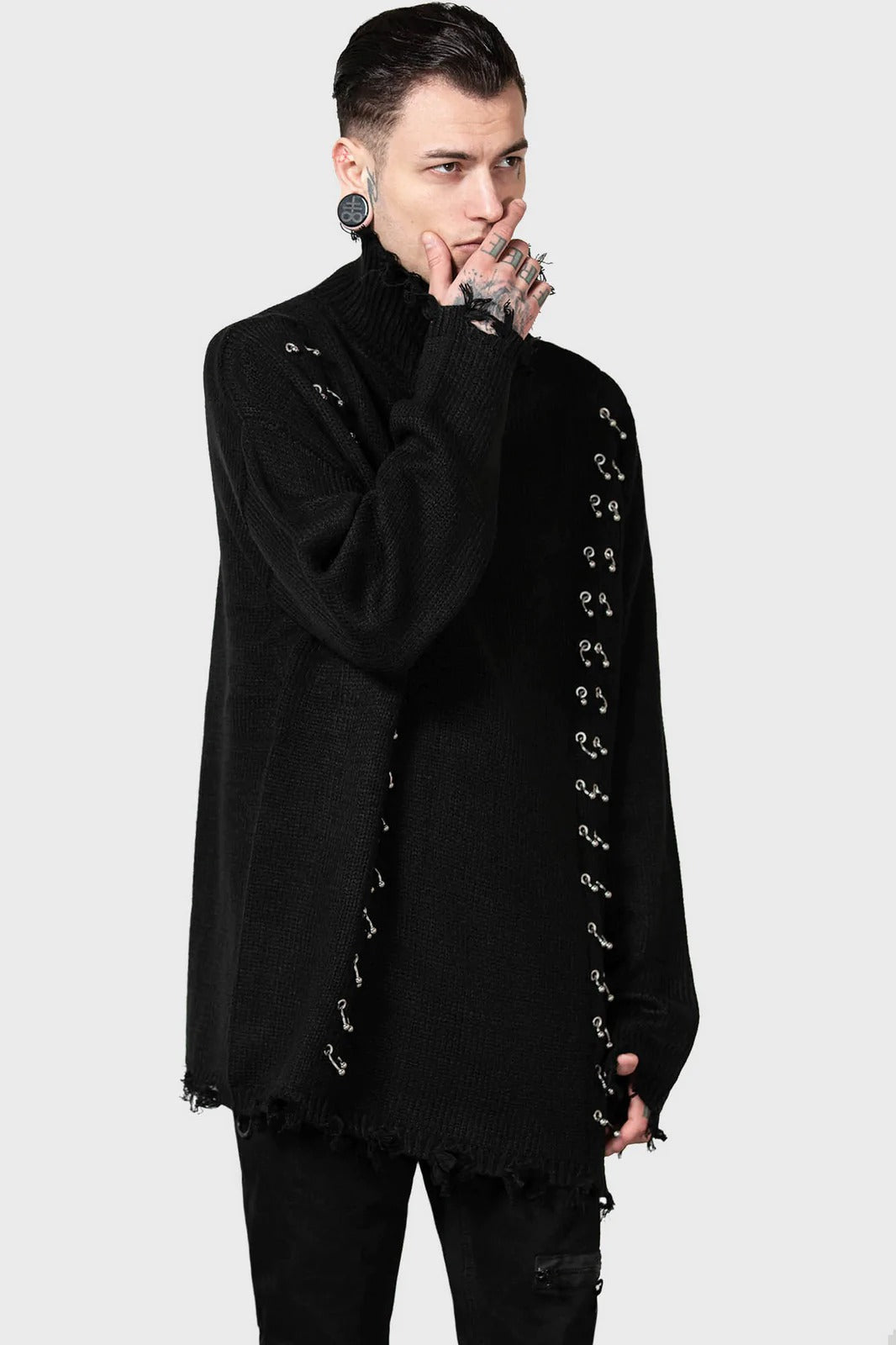 Daith Knit Sweater [UNISEX] - mens outerwear - VampireFreaks - Killstar