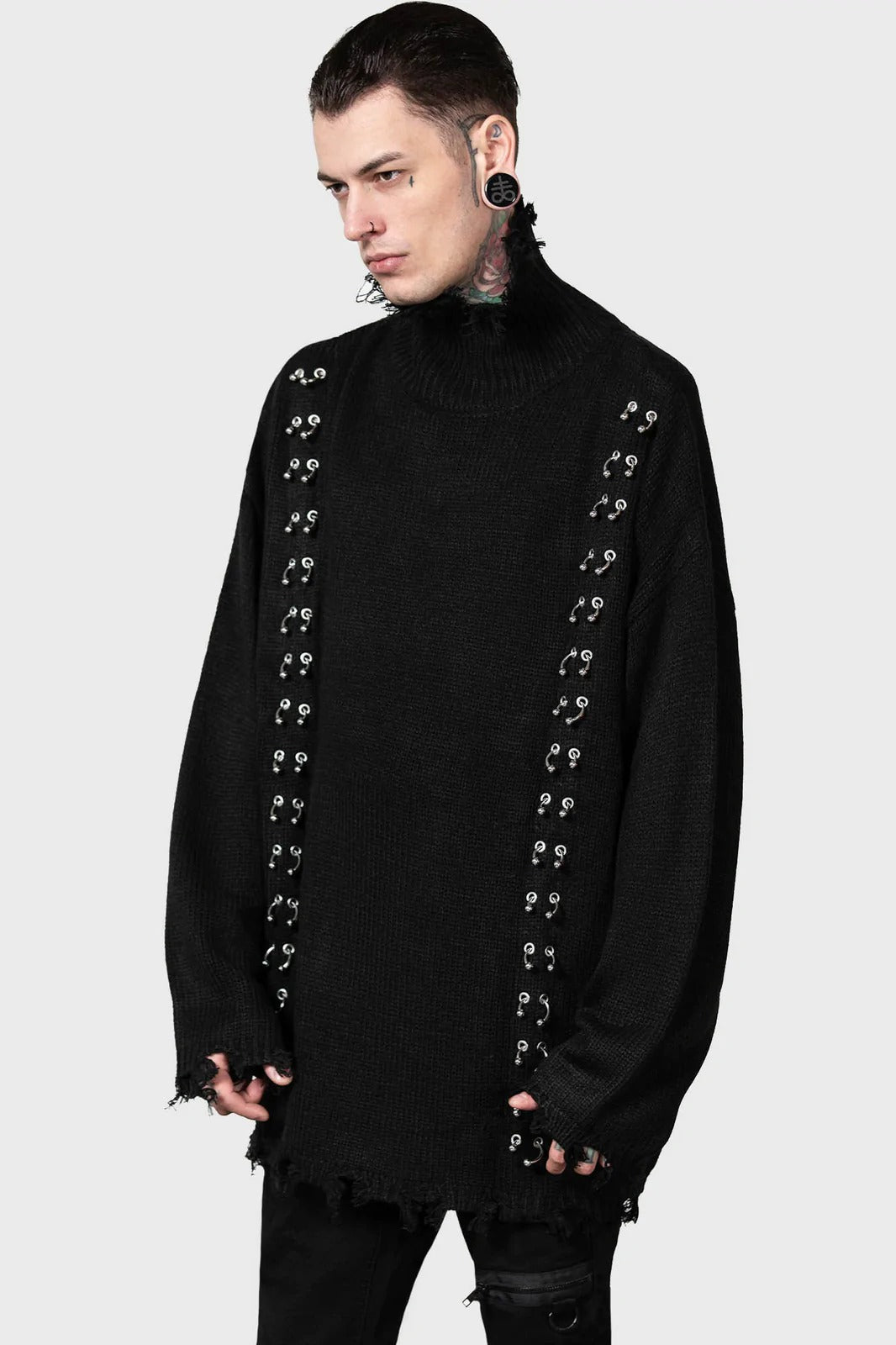 Daith Knit Sweater [UNISEX] - mens outerwear - VampireFreaks - Killstar