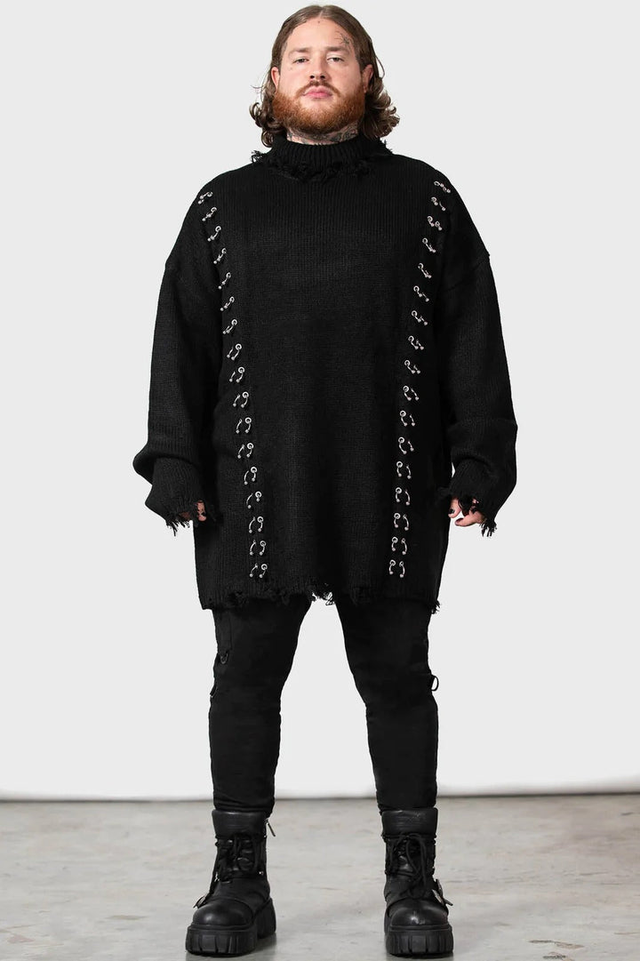 Daith Knit Sweater [UNISEX] - mens outerwear - VampireFreaks - Killstar