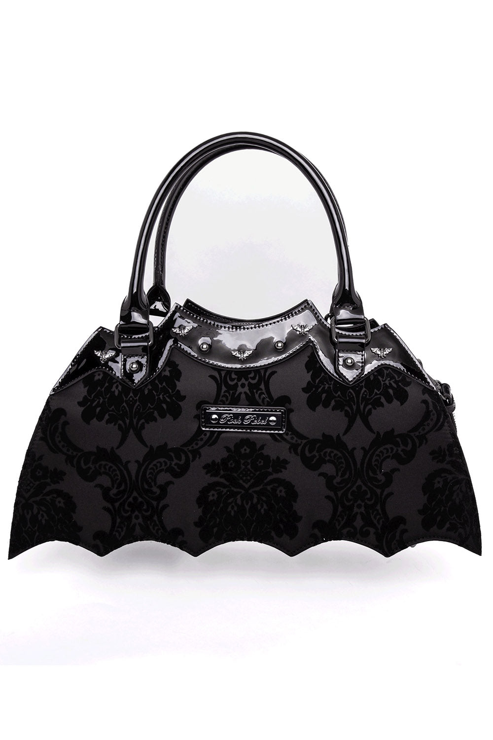 Damask Bat Handbag [BLACK] - bags & wallets - VampireFreaks - Rock Rebel