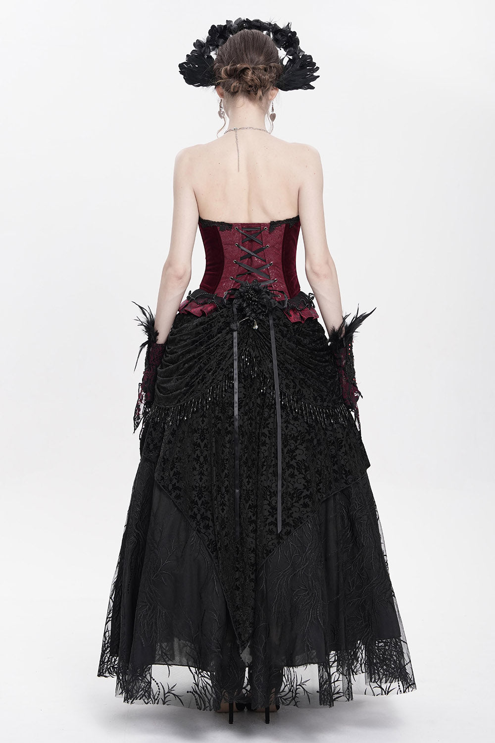 vampire goth romantic goth lace-up top