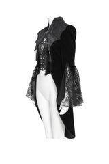 black vampire goth jacket with bat shaped collar
