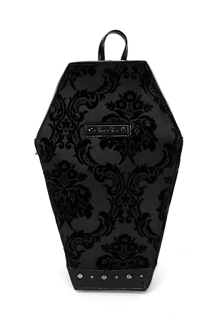 Damask Coffin Backpack [BLACK] - bags & wallets - VampireFreaks - Rock Rebel