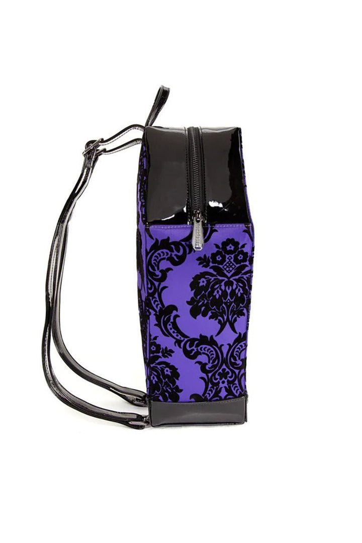 Damask Coffin Backpack [PURPLE] - bags & wallets - VampireFreaks - Rock Rebel