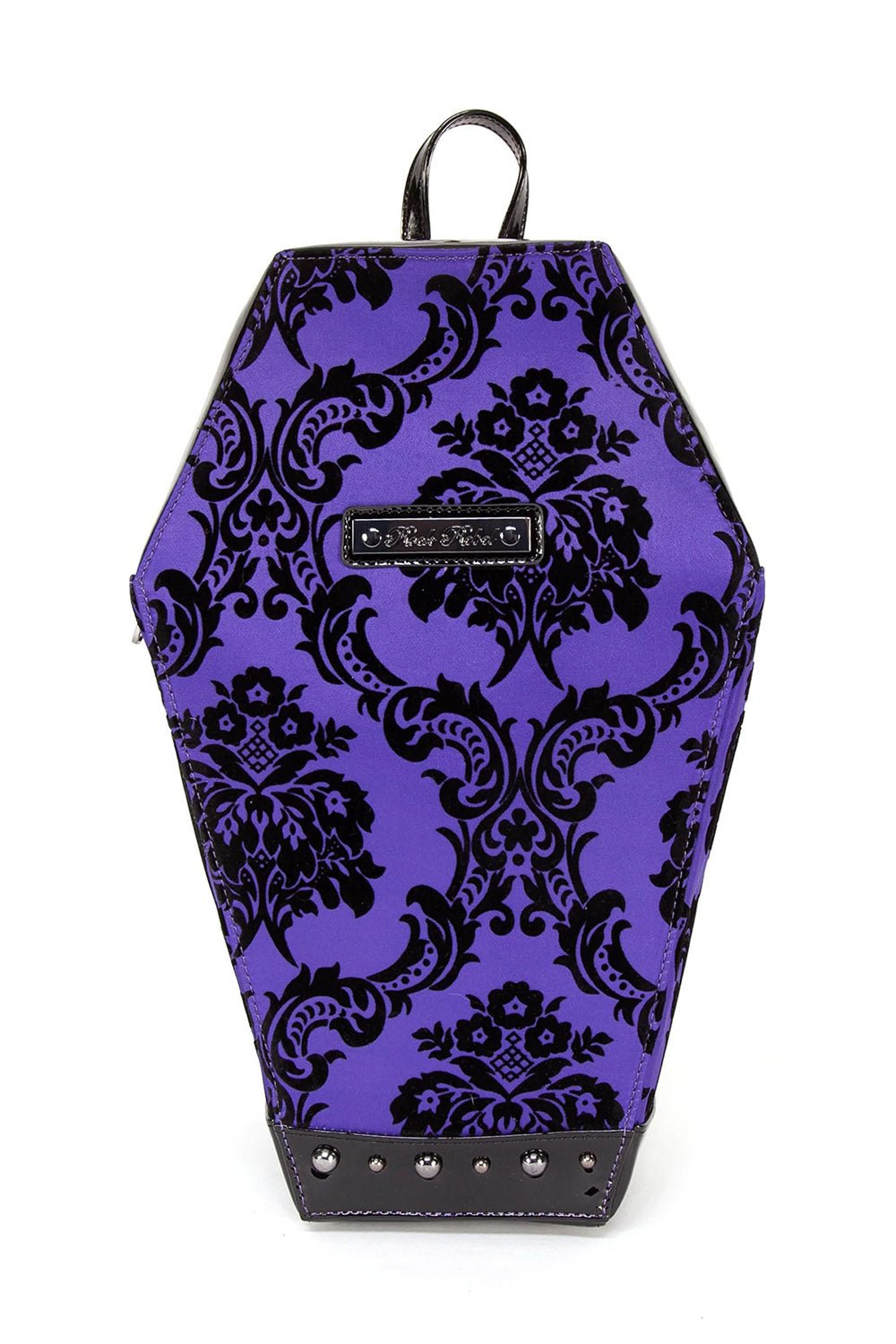 Damask Coffin Backpack [PURPLE] - bags & wallets - VampireFreaks - Rock Rebel