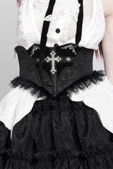 lace-up ruffled gothic corset