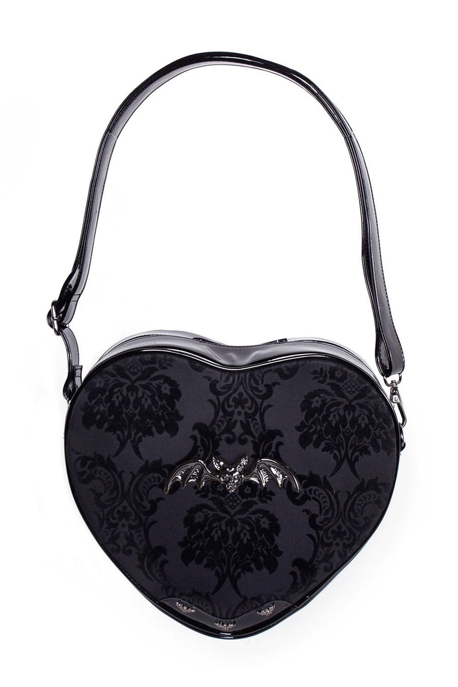 Damask Heart Shoulder Bag [Black]